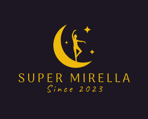 Crescent - Sparkling Moon Ballerina logo design