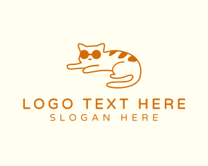 Cat - Pet Cat Shades logo design