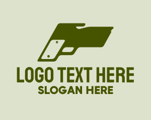 Gun Club - Green Dog Handgun logo design