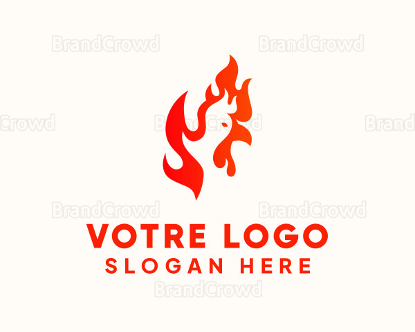 Red Burning Chicken Logo