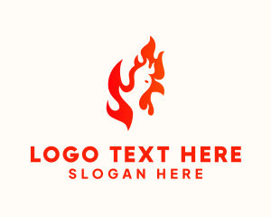 Hot - Red Burning Chicken logo design
