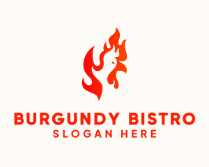 Red Burning Chicken  logo design