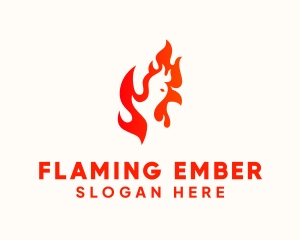 Burning - Red Burning Chicken logo design