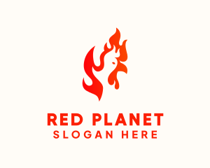 Red Burning Chicken  logo design