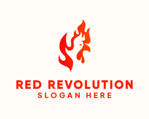 Red Burning Chicken  logo design