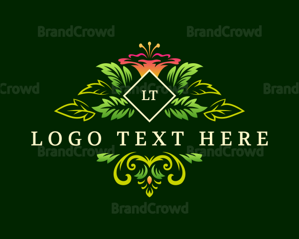 Floral Leaf Ornament Logo