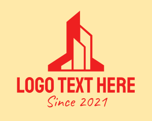Minimalist - Red Building Maintenance logo design