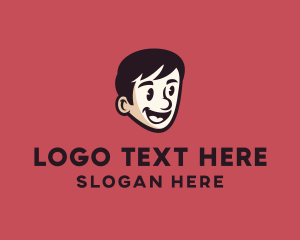 Comic - Happy Guy Head logo design