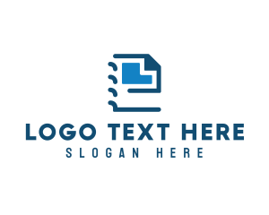 Office Supplies - Document Notebook Letter E logo design