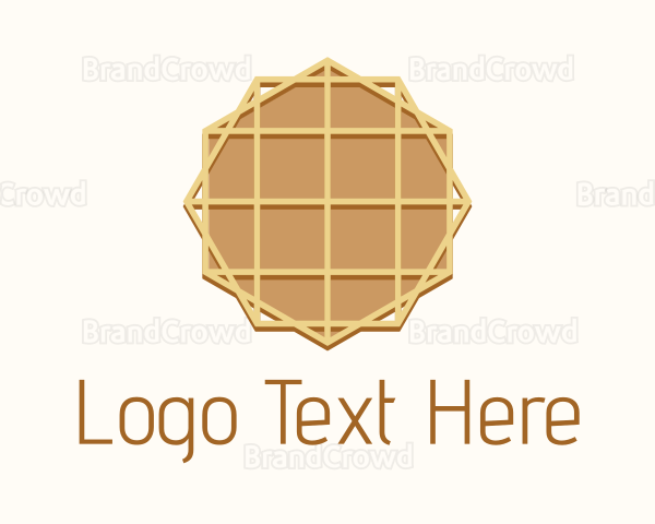 Geometric Waffle Dessert Logo