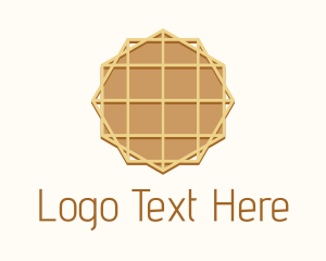 Brown - Geometric Waffle Dessert logo design