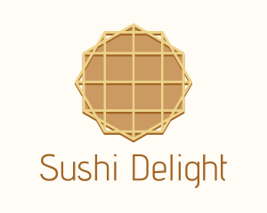 Geometric Waffle Dessert logo design