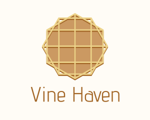 Geometric Waffle Dessert logo design