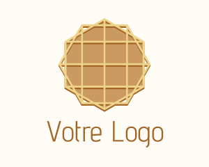 Snack - Geometric Waffle Dessert logo design