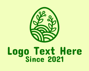 Line Art - Green Natura Egg logo design