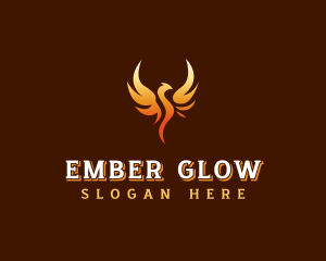 Ember - Mythical Fire Phoenix logo design