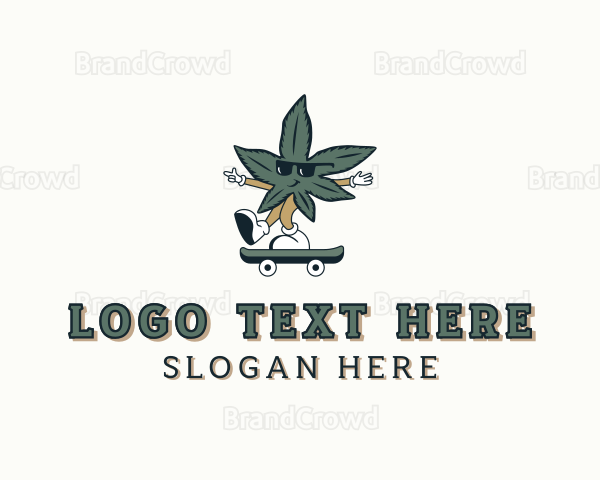 Skateboard Marijuana Weed Logo