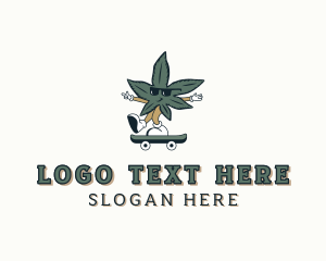 Vintage - Skateboard Marijuana Weed logo design