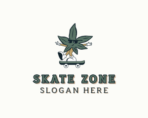 Skateboard Marijuana Weed logo design