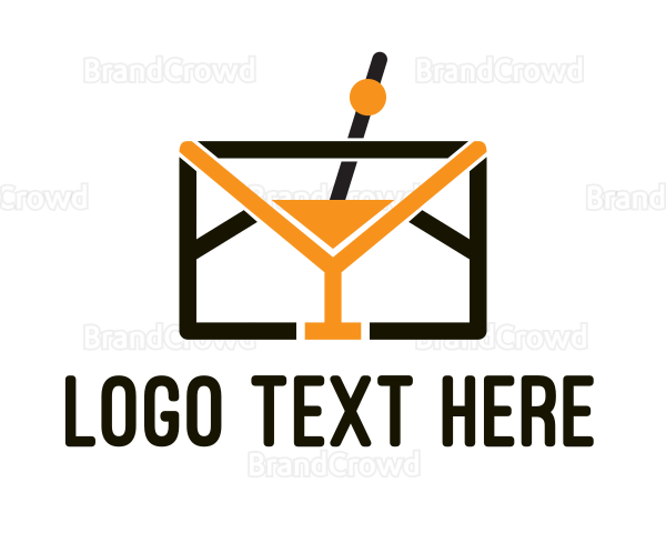 Mail Envelope Cocktail Logo