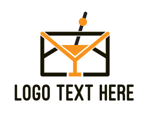 Message - Mail Envelope Cocktail logo design