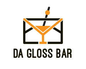 Mail Envelope Cocktail logo design