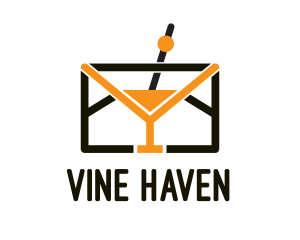 Mail Envelope Cocktail logo design