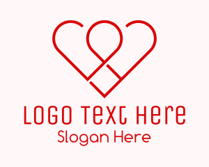 Rose - Linear Flower Heart logo design
