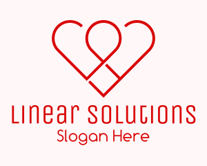 Linear Flower Heart logo design