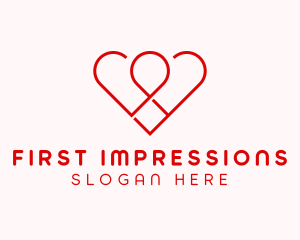 Linear Flower Heart logo design