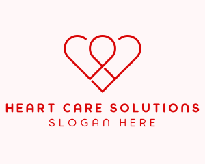 Linear Flower Heart logo design