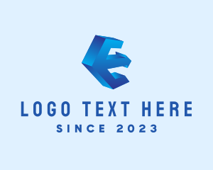 Pointed - 3D Letter E Arrows logo design