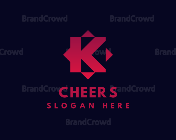 Gradient  Square Letter K Logo