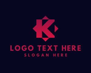 Lettermark - Gradient  Square Letter K logo design