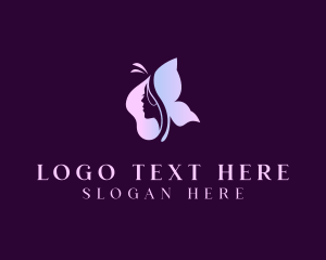 Blogger - Butterfly Beauty Woman logo design