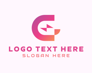 Telecom - Gradient Bolt Letter C logo design