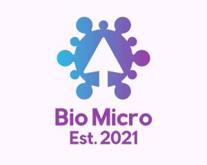 Microbiology - Virus Germ Arrow logo design