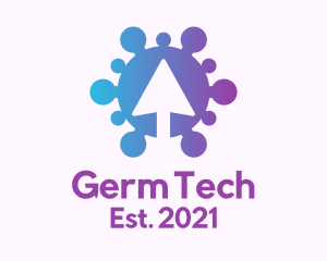 Virus Germ Arrow logo design