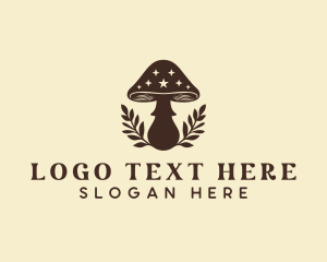 Shrooms - Herbal Mushroom Plant logo design