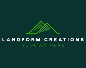 Landform - Eco Mountain Valley logo design