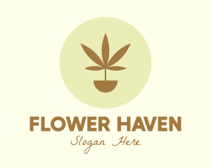 Cannabis Marijuana Plant logo design