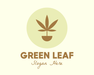 Plant - Cannabis Marijuana Plant logo design