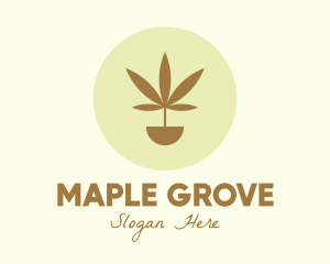 Cannabis Marijuana Plant logo design