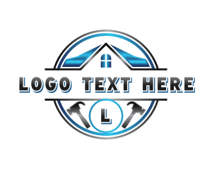 Roofing - Carpentry Construction Hammer logo design