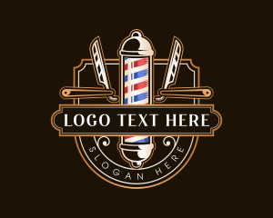 Grooming - Barbershop Razor Haircut logo design