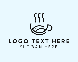 Seafood Restaurant - Seafood Fish Soup Bowl logo design