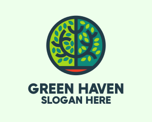 Green Bush Circle Badge logo design
