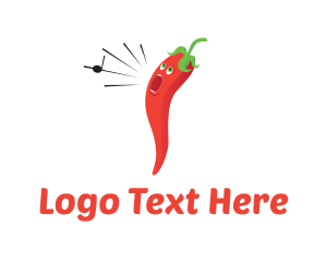 Red Vegetable - Singer Chili Pepper logo design