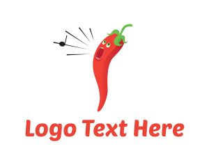 Red Chili - Singer Chili Pepper logo design