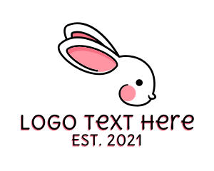 Rabbit - Baby Rabbit Line Art logo design